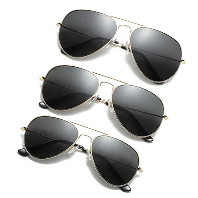 Fashion 1 Set 3 Pcs Parent-Child Sun Shades Mommy and Me Glasses Family Matching Classic Pilot Polarized Sunglasses