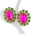 LUBOV Luxury Designer Earrings Oval Square Alloy Inlaid Geometric Stud Earings Fashion Jewelry Boucles D Oreille Femme