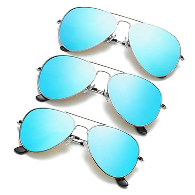 Fashion 1 Set 3 Pcs Parent-Child Sun Shades Mommy and Me Glasses Family Matching Classic Pilot Polarized Sunglasses