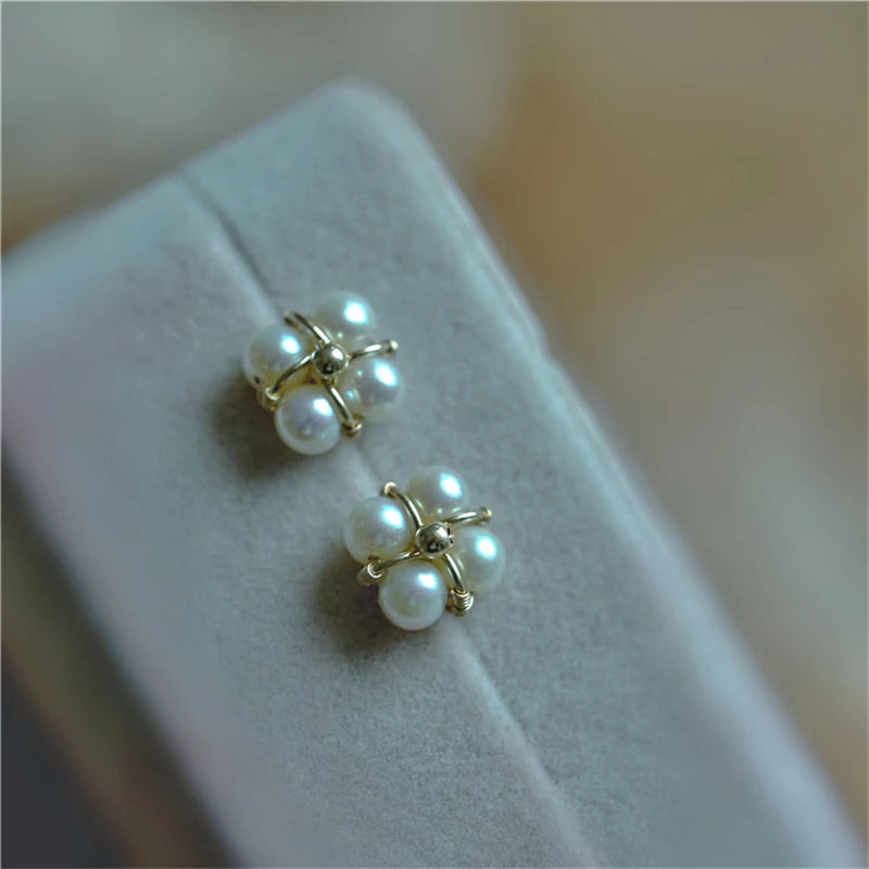 Natural Pearl Earrings Gold Filled Handmade Oorbellen Party Jewelry Not Fade Pendientes Boucle D'oreille Boho Earrings