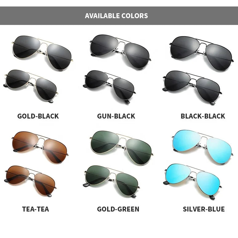 Fashion 1 Set 3 Pcs Parent-Child Sun Shades Mommy and Me Glasses Family Matching Classic Pilot Polarized Sunglasses