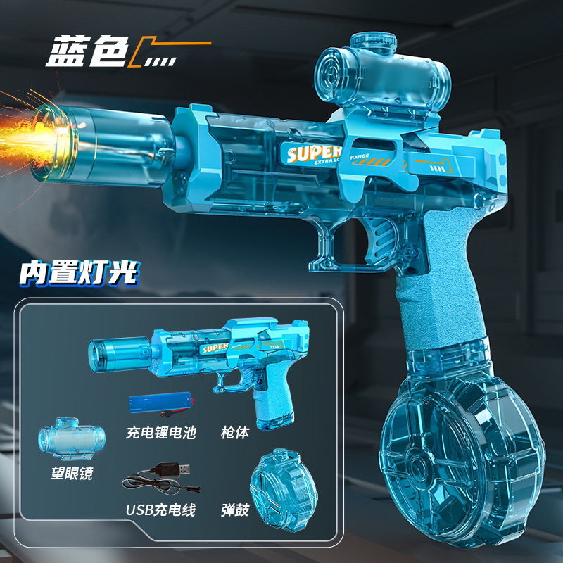 Firelight Ice Rat Flashing Electric Water Gun Children's Toy Water Spray Continuous High-Pressure Powerful Long-Range New Linkage Water Gun