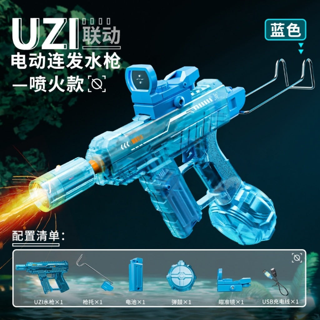 Firelight Ice Rat Flashing Electric Water Gun Children's Toy Water Spray Continuous High-Pressure Powerful Long-Range New Linkage Water Gun