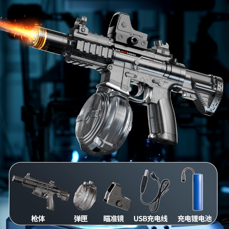 Firelight Ice Rat Flashing Electric Water Gun Children's Toy Water Spray Continuous High-Pressure Powerful Long-Range New Linkage Water Gun