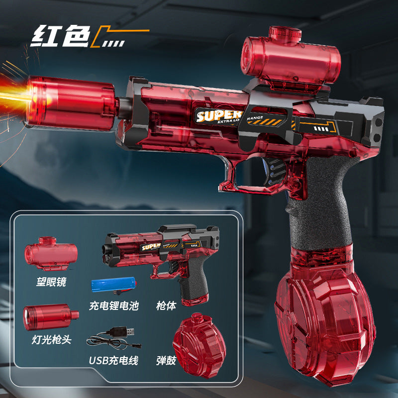 Firelight Ice Rat Flashing Electric Water Gun Children's Toy Water Spray Continuous High-Pressure Powerful Long-Range New Linkage Water Gun
