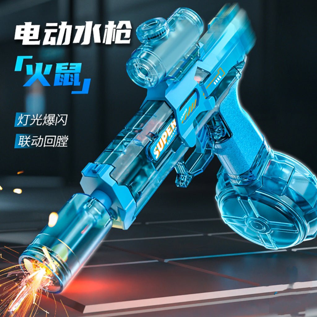Firelight Ice Rat Flashing Electric Water Gun Children's Toy Water Spray Continuous High-Pressure Powerful Long-Range New Linkage Water Gun