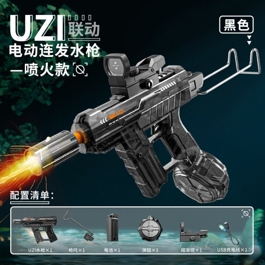 Firelight Ice Rat Flashing Electric Water Gun Children's Toy Water Spray Continuous High-Pressure Powerful Long-Range New Linkage Water Gun