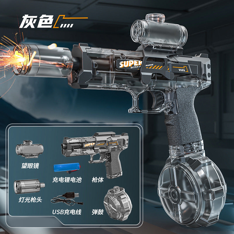 Firelight Ice Rat Flashing Electric Water Gun Children's Toy Water Spray Continuous High-Pressure Powerful Long-Range New Linkage Water Gun
