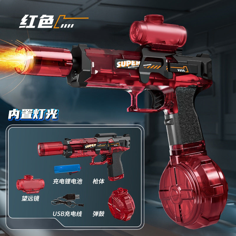 Firelight Ice Rat Flashing Electric Water Gun Children's Toy Water Spray Continuous High-Pressure Powerful Long-Range New Linkage Water Gun