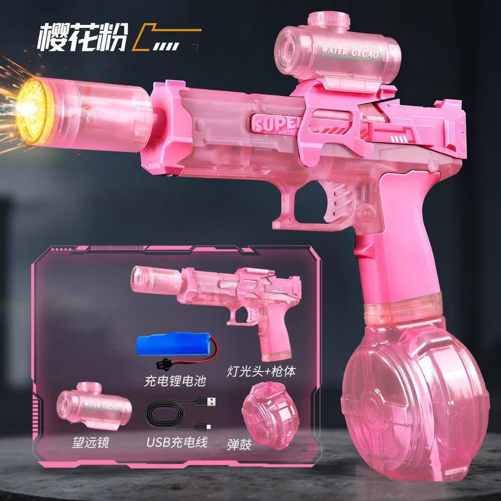 Firelight Ice Rat Flashing Electric Water Gun Children's Toy Water Spray Continuous High-Pressure Powerful Long-Range New Linkage Water Gun