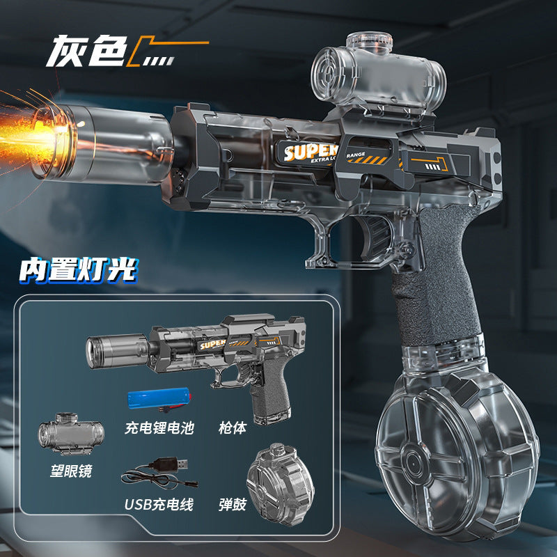Firelight Ice Rat Flashing Electric Water Gun Children's Toy Water Spray Continuous High-Pressure Powerful Long-Range New Linkage Water Gun