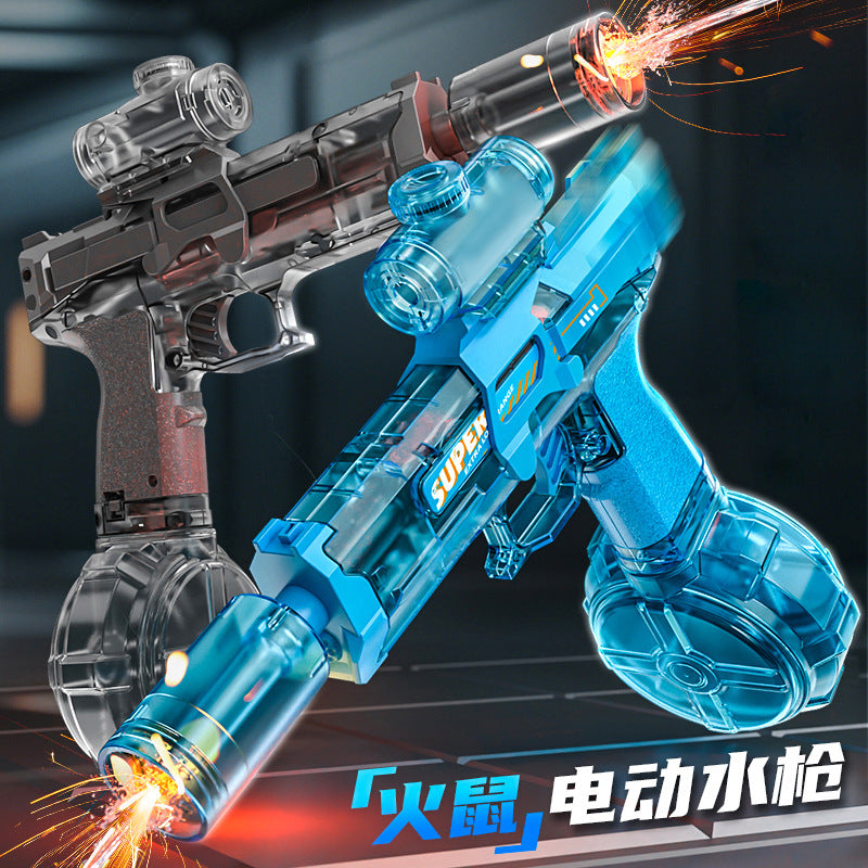 Firelight Ice Rat Flashing Electric Water Gun Children's Toy Water Spray Continuous High-Pressure Powerful Long-Range New Linkage Water Gun