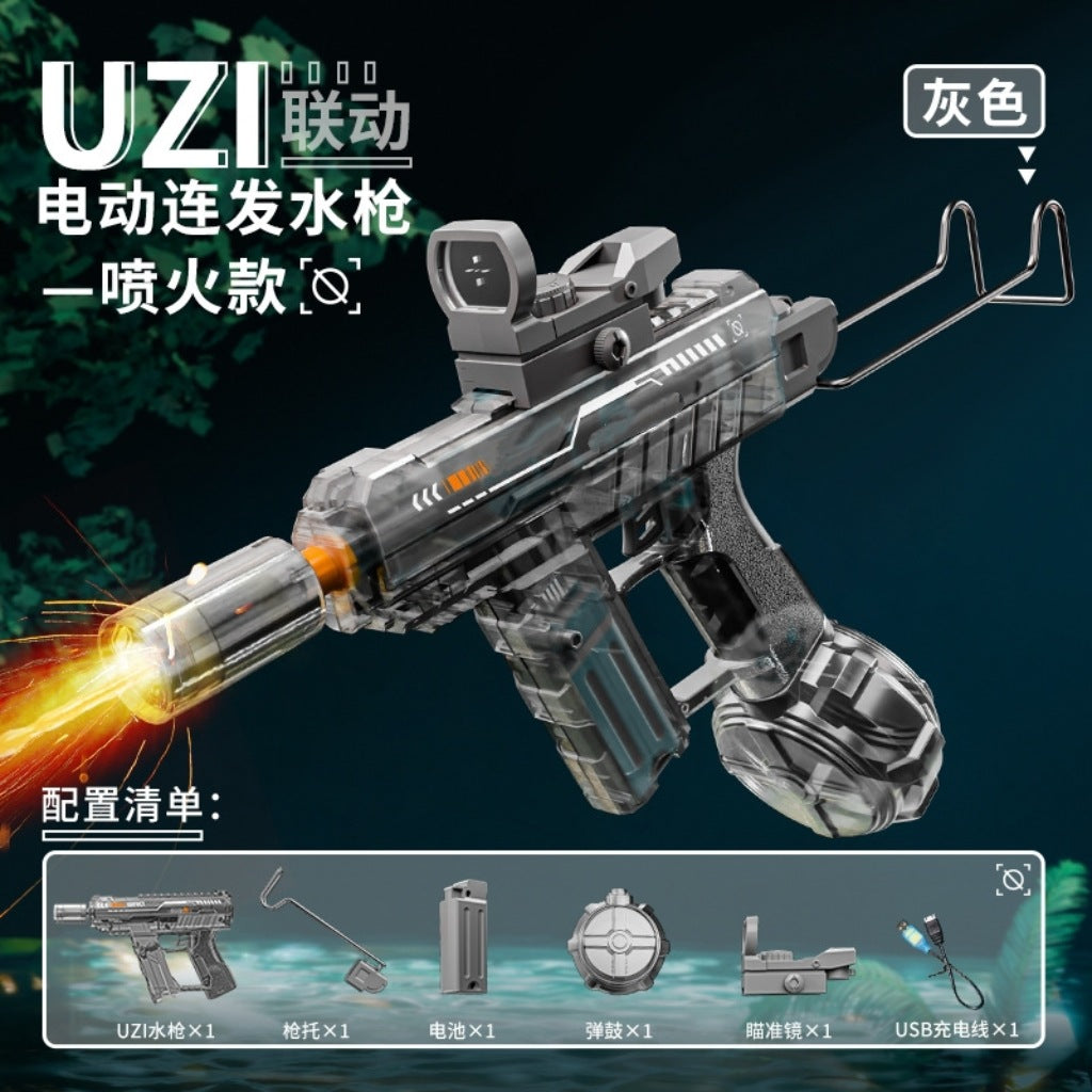 Firelight Ice Rat Flashing Electric Water Gun Children's Toy Water Spray Continuous High-Pressure Powerful Long-Range New Linkage Water Gun