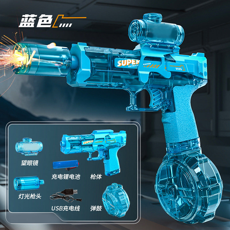 Firelight Ice Rat Flashing Electric Water Gun Children's Toy Water Spray Continuous High-Pressure Powerful Long-Range New Linkage Water Gun