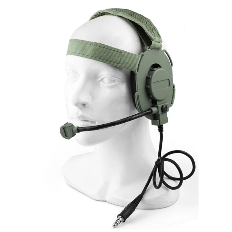 New Style Tactical Headset Head-wearing Combat Communication Headsets for CS Games Hunting Airsoft Headphone Use with PTT