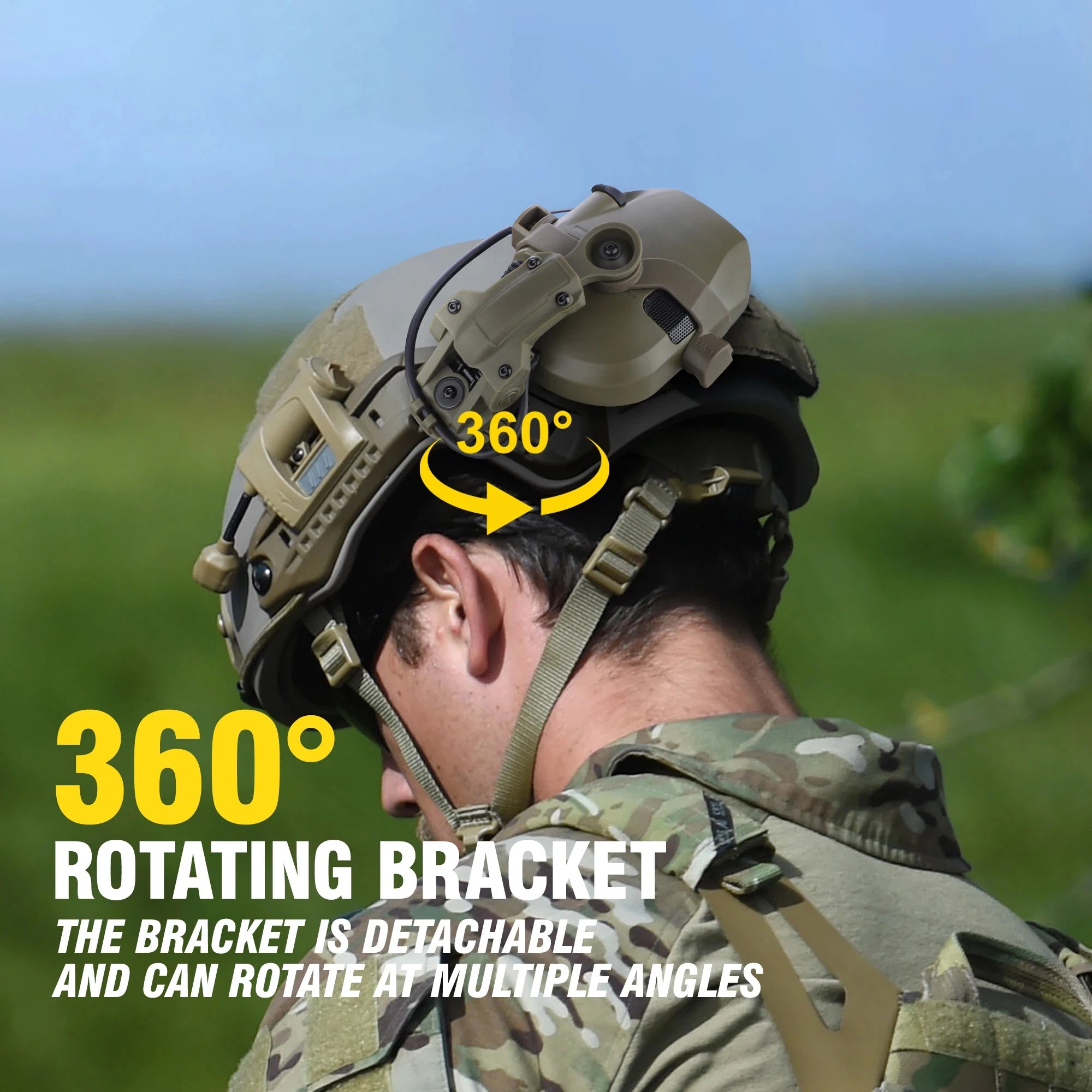 Tactical Helmet Mounted Headphones Active Noise Canceling Electronic Hearing Protection for Shooting Hunting