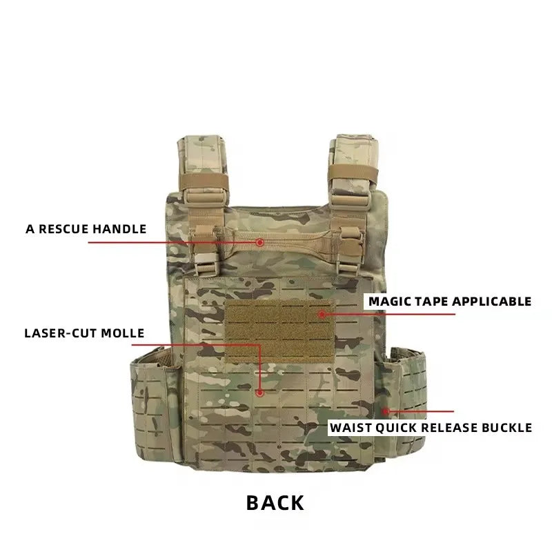 New combat vest 6094 quick detachable light laser cut tactical vest black gear to carry Protective plate
