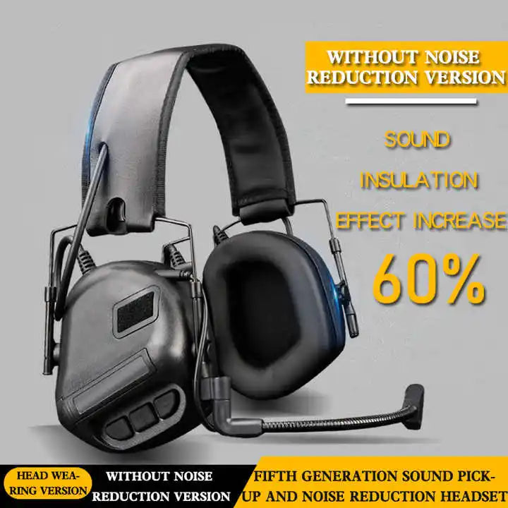 Tactical Earphone Headset Without Sound Pickup Noise Reduction Version Militar Head Wearing Hunting Airsoft Shooting