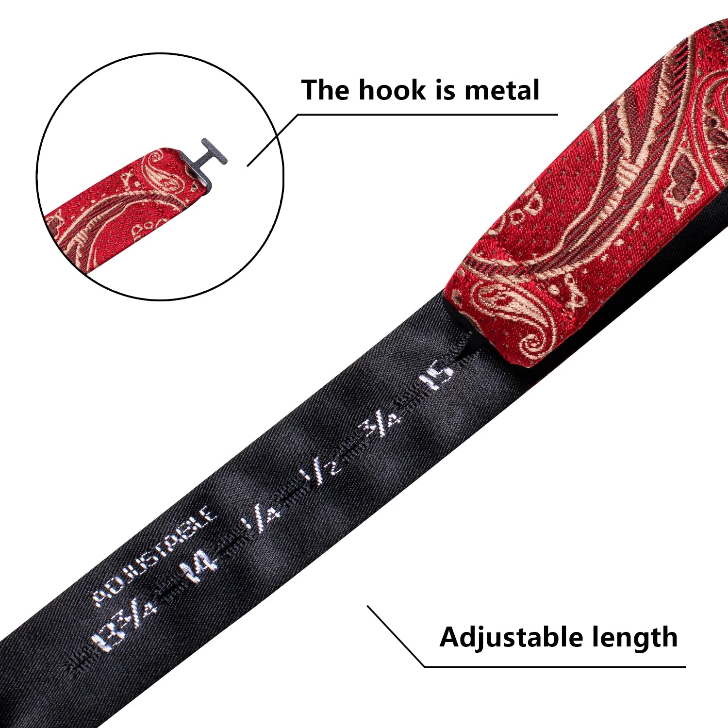 Hi-Tie Adjustable Butterfly Self Bow Tie for mens 100% Silk Floral Paisley Male Classic Wedding Party Golden Red Bow Tie Set