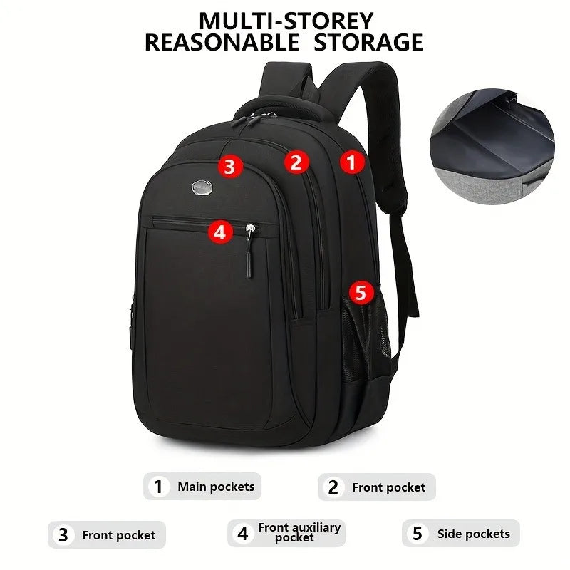 Large Capacity Backpack, Men's And Women's Student Computer Bag, Multi Pocket Wear-resistant Commuting Backpack, School Bags, And Is Suitable For 15.6-inch Laptops, For Best Birthday Gifts