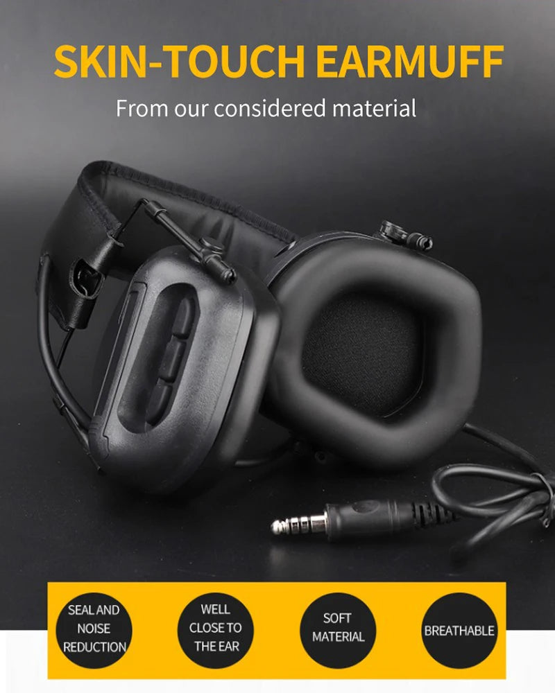 Tactical Militar Headset Without Sound Pickup Noise Reduction Version Head Wearing Hunting Airsoft Shooting Earphone