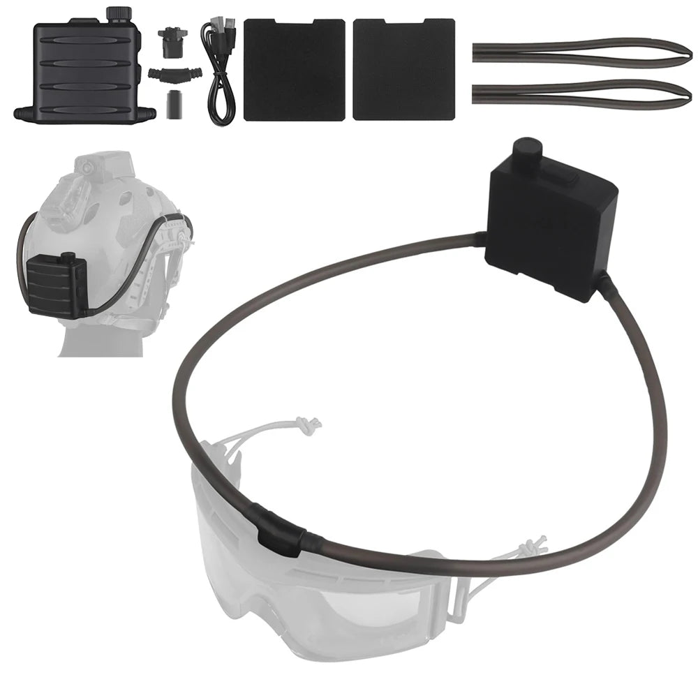 Tactical Goggles Defogger Defogging Fan Anti-fog Kit for Airsoft Shooting Motocross Mountaineering Protection Glasses Ski Mask