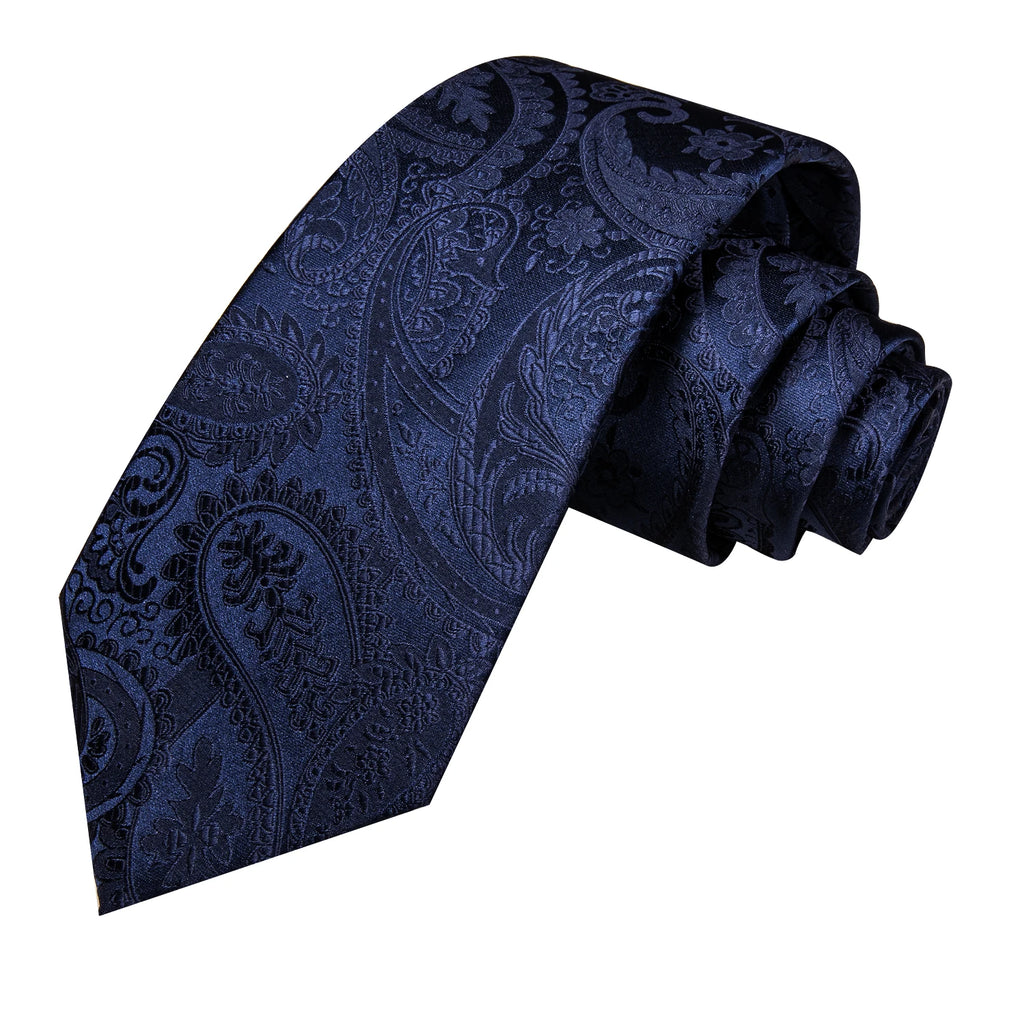 Hi-tie Paisley Blue Textured Printed Men's Ties Elegant Fashion Tie Accessories Daily Ties Wedding silk Party Gift Sets