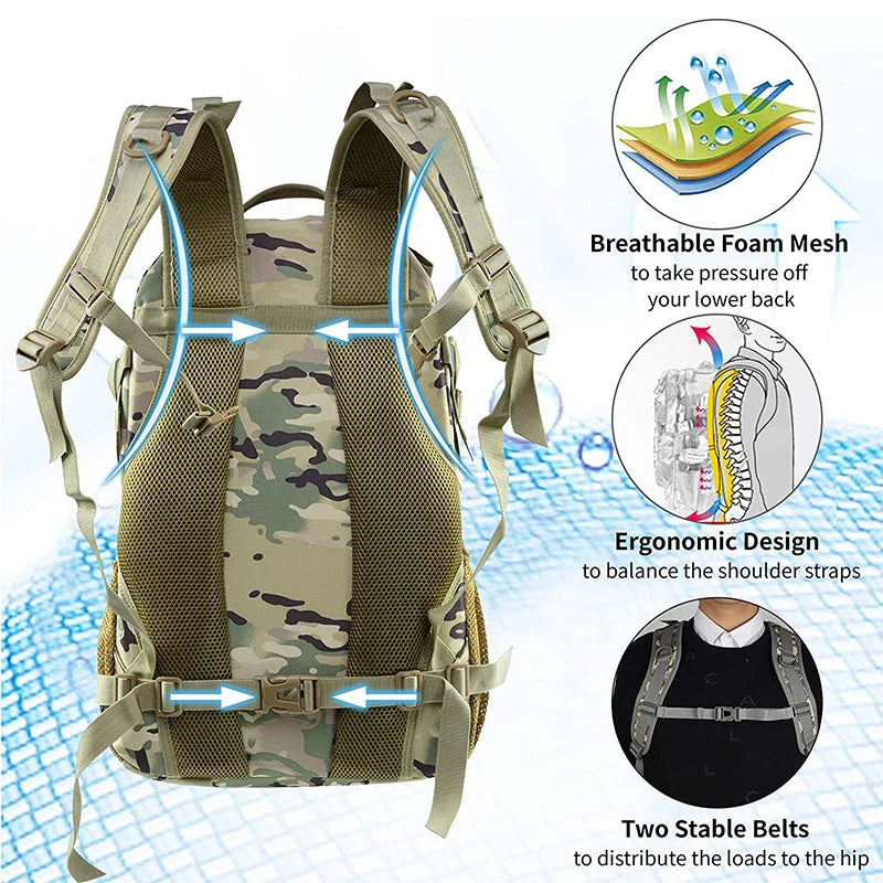 35L Military Tactical Backpack Hiking Bag Hunting Backpack MOLLE Trekking Backpack GYM Women Men EDC Outdoor Hiking Rucksack