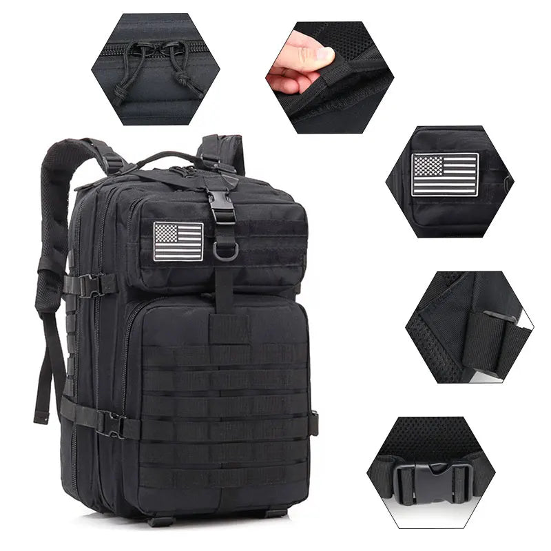 60L Army Military Tactical Backpack Men's Travel Large Capacity Rucksacks Men Waterproof Outdoor Sports Multi-functional Bags