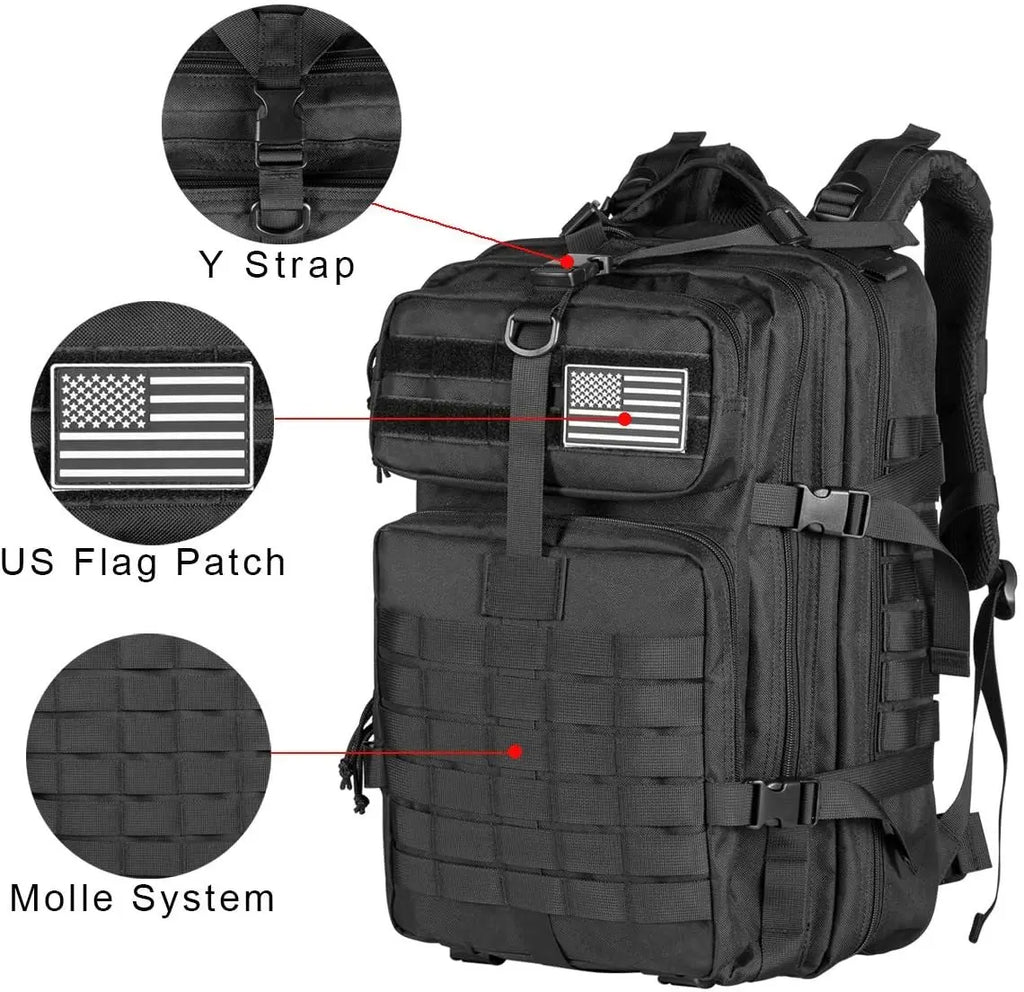60L Army Military Tactical Backpack Men's Travel Large Capacity Rucksacks Men Waterproof Outdoor Sports Multi-functional Bags