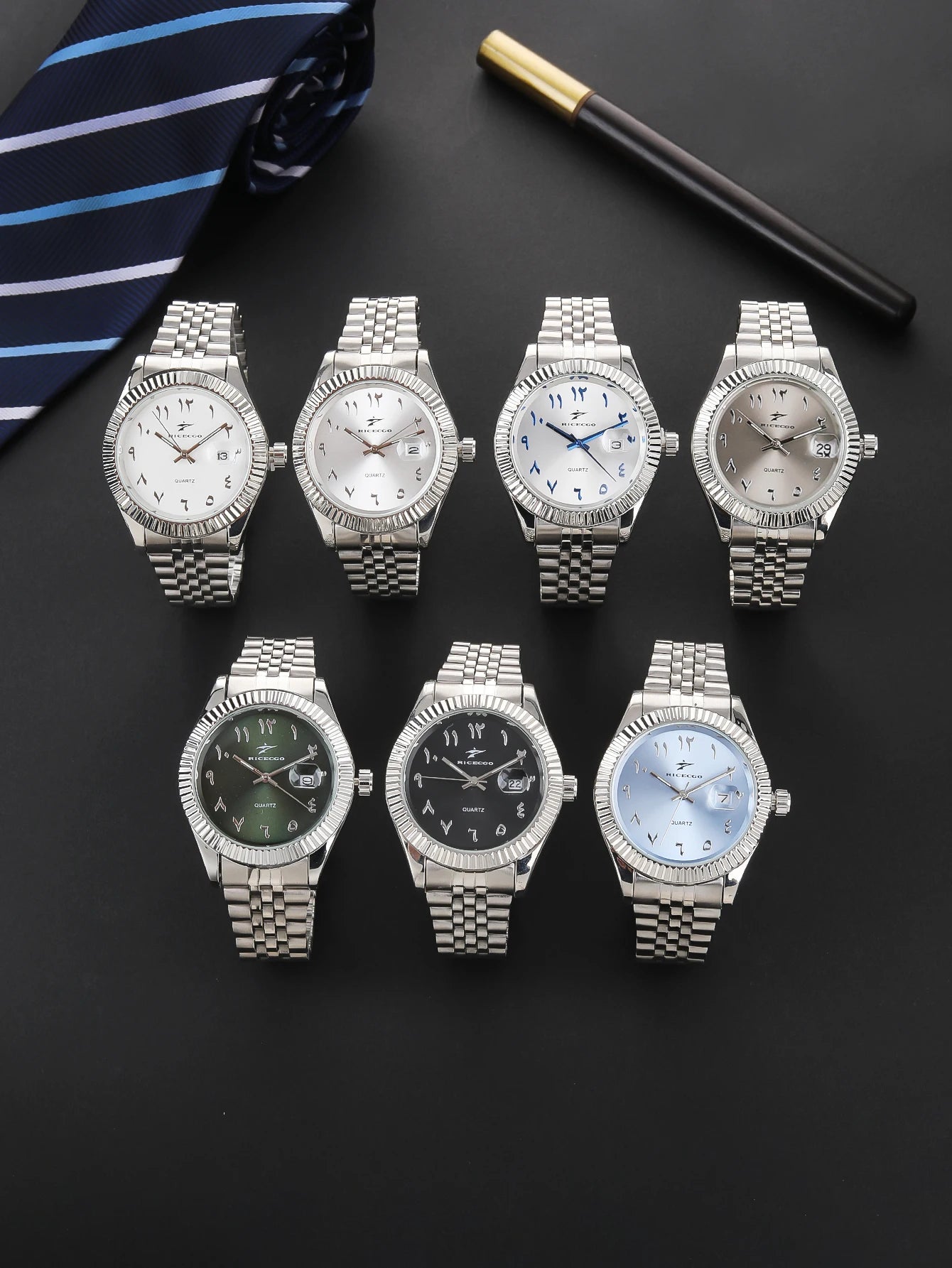 Fashion Men's Watches Date High-end Luxury Casual Sport Clock Classic Business Quartz Male Stainless Steel Wristwatches