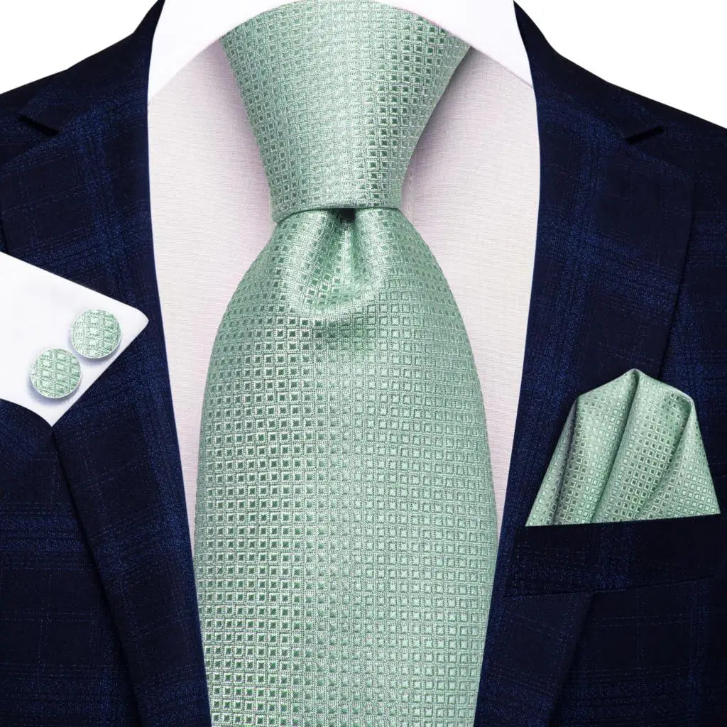 Hi-Tie Gifts For Men Purple Lavender Solid Men's Tie Luxury NeckTie Hanky Cufflinks Set Formal Dress Ties For Men Wedding