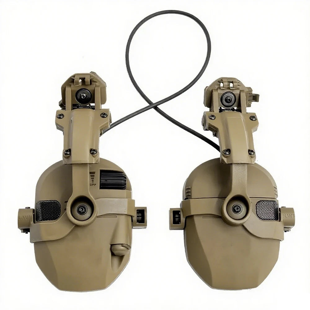 Tactical Helmet Mounted Headphones Active Noise Canceling Electronic Hearing Protection for Shooting Hunting